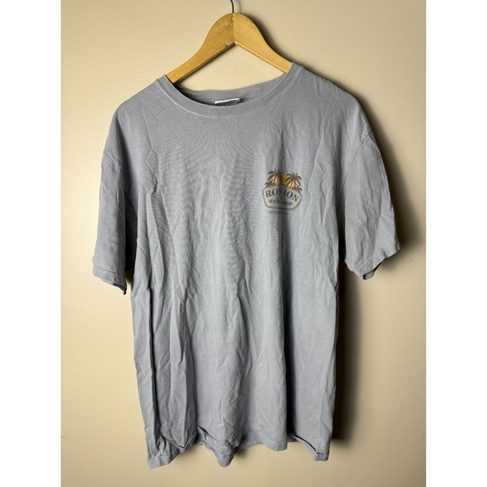 Ron Jon Surf Shop T-Shirt Mens L Blue Graphic Print Short Sleeve Pullover